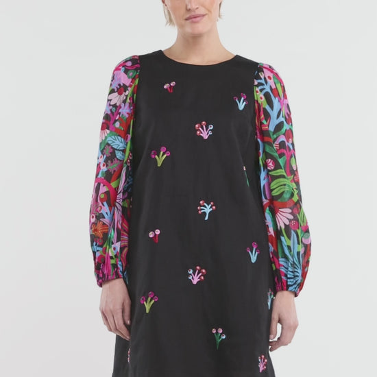 Gorman NZ - Wild Garden Shift Dress - black