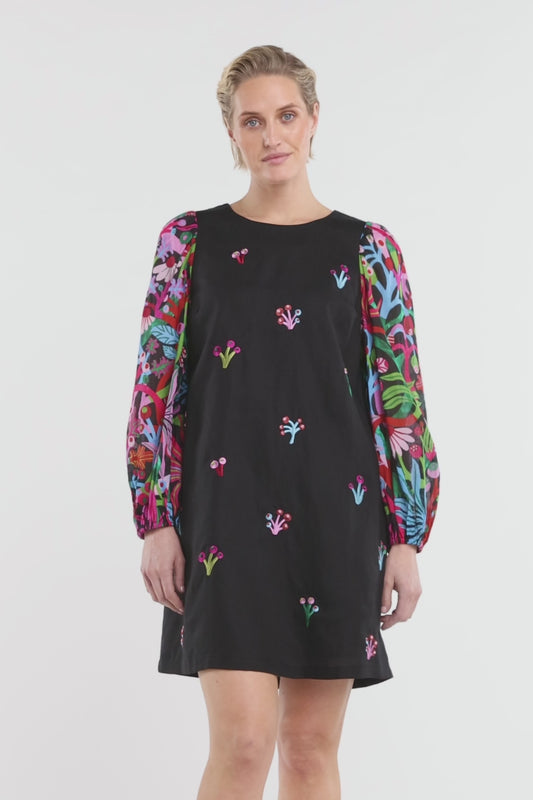 Gorman NZ - Wild Garden Shift Dress - black