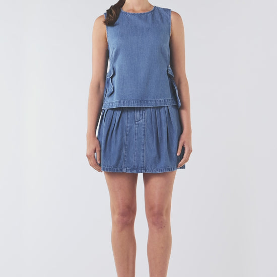 Gorman NZ - Bowtiful Denim Tank - mid-blue