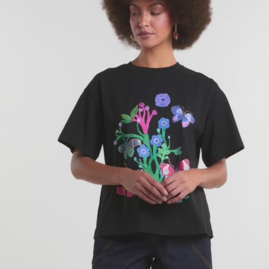 Gorman NZ - Mariposa Placement Oversized Tee - black