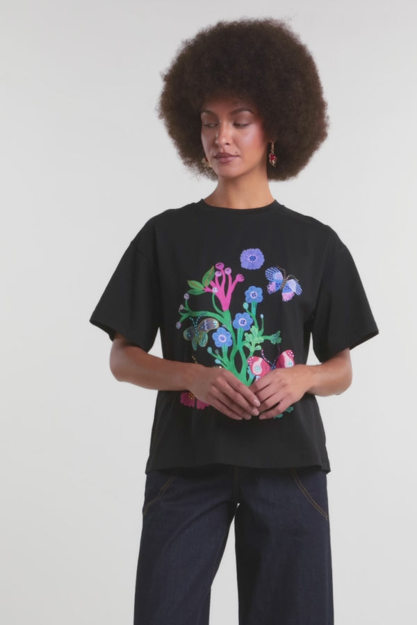 Gorman NZ - Mariposa Placement Oversized Tee - black