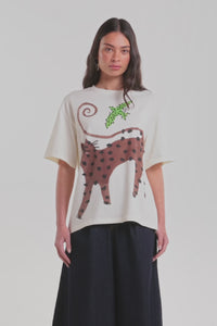Gorman NZ - Right Meow Placement Oversized Tee - print