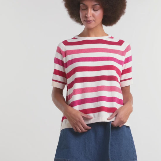 Gorman NZ - Mirage Stripe Knit Top - pink