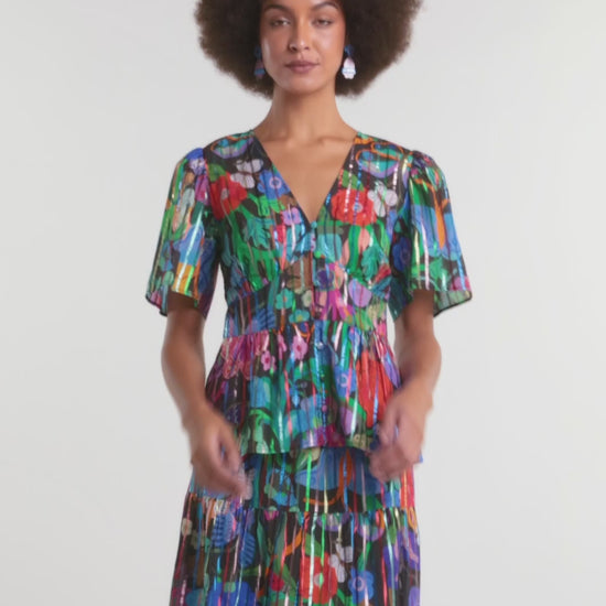 Gorman NZ - Mariposa Glitter Party Top - print