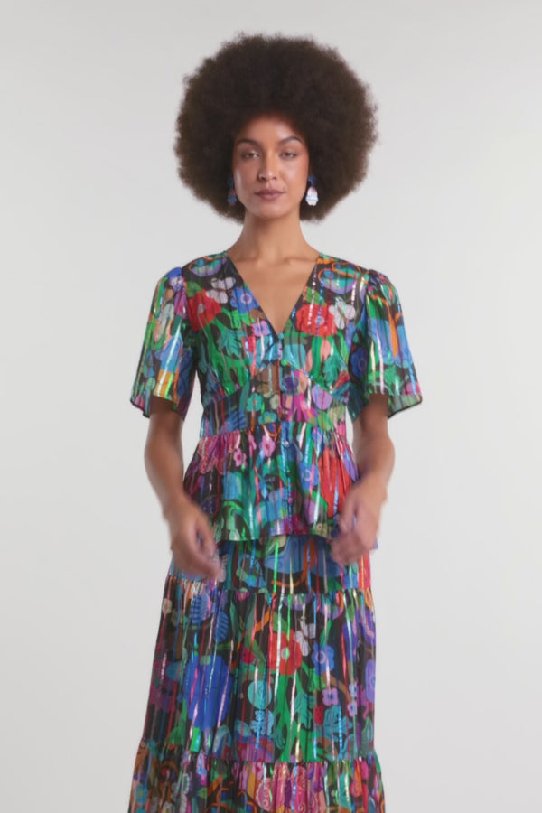 Gorman NZ - Mariposa Glitter Party Top - print