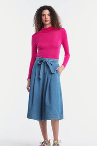 Gorman NZ - Daphne Seersucker Denim Skort - mid-blue