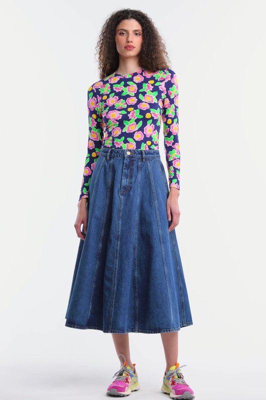 Gorman NZ - Molly Denim Skirt - mid-blue
