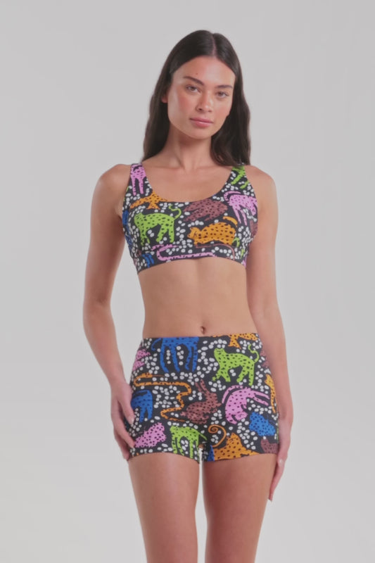 Gorman NZ - Right Meow Bikini Top - print