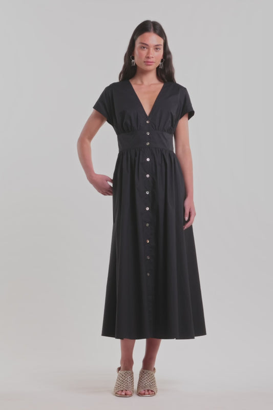 Gorman NZ - Mira Cotton Midi Dress - black