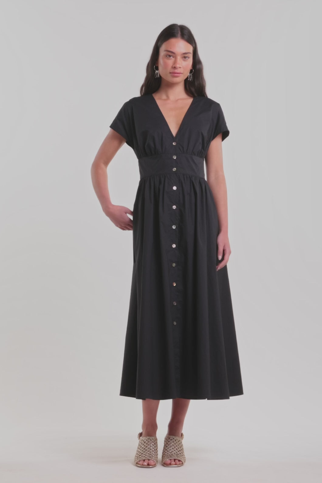 Gorman NZ - Mira Cotton Midi Dress - black