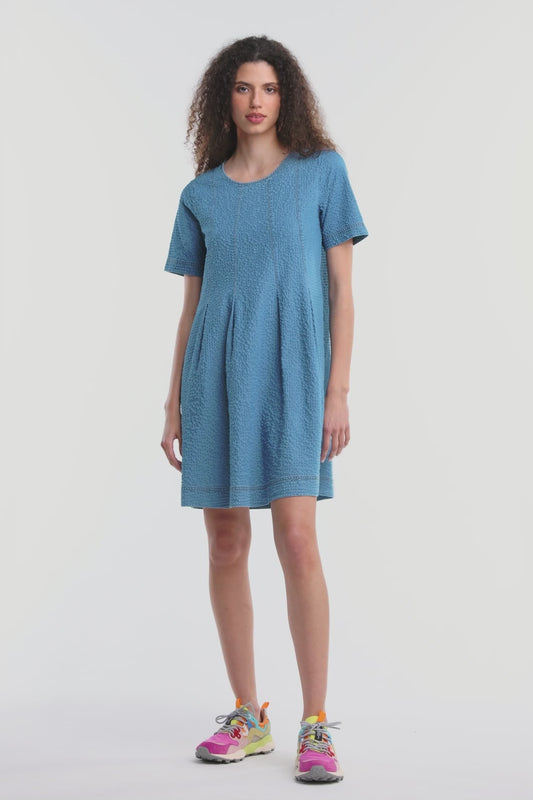 Gorman NZ - Daphne Seersucker Denim Dress - mid-blue