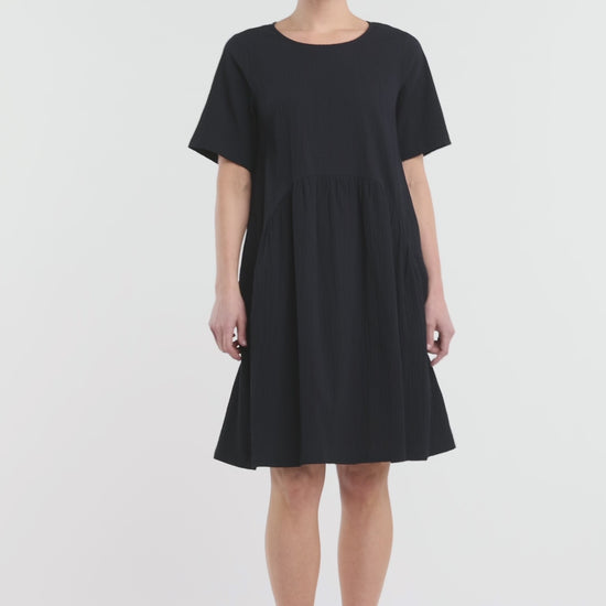Gorman NZ - Calliope Seersucker Tulip Dress - black