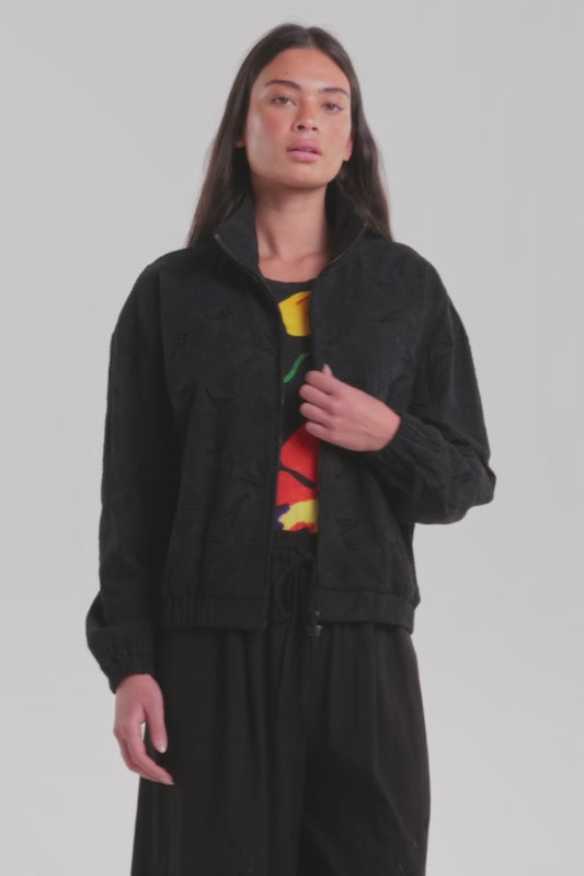 Gorman NZ - Annie Anglaise Cotton Bomber - black
