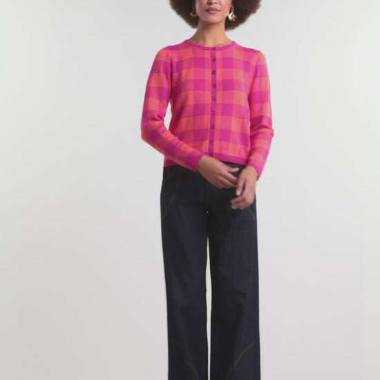 Gorman NZ - Petal Patch Check Cardi - check