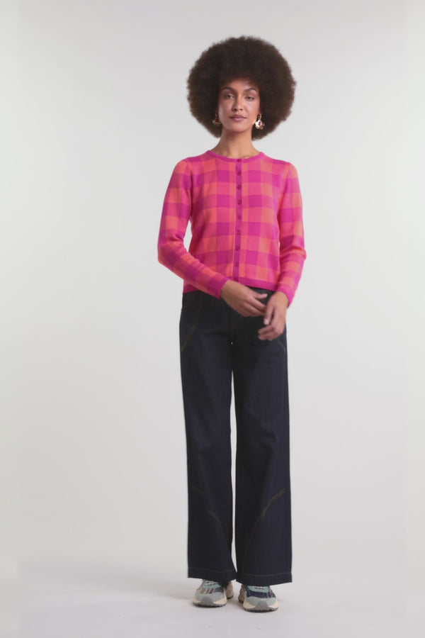 Gorman NZ - Petal Patch Check Cardi - check