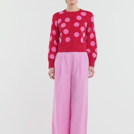 Gorman NZ - On The Dot Knit Cardigan - red