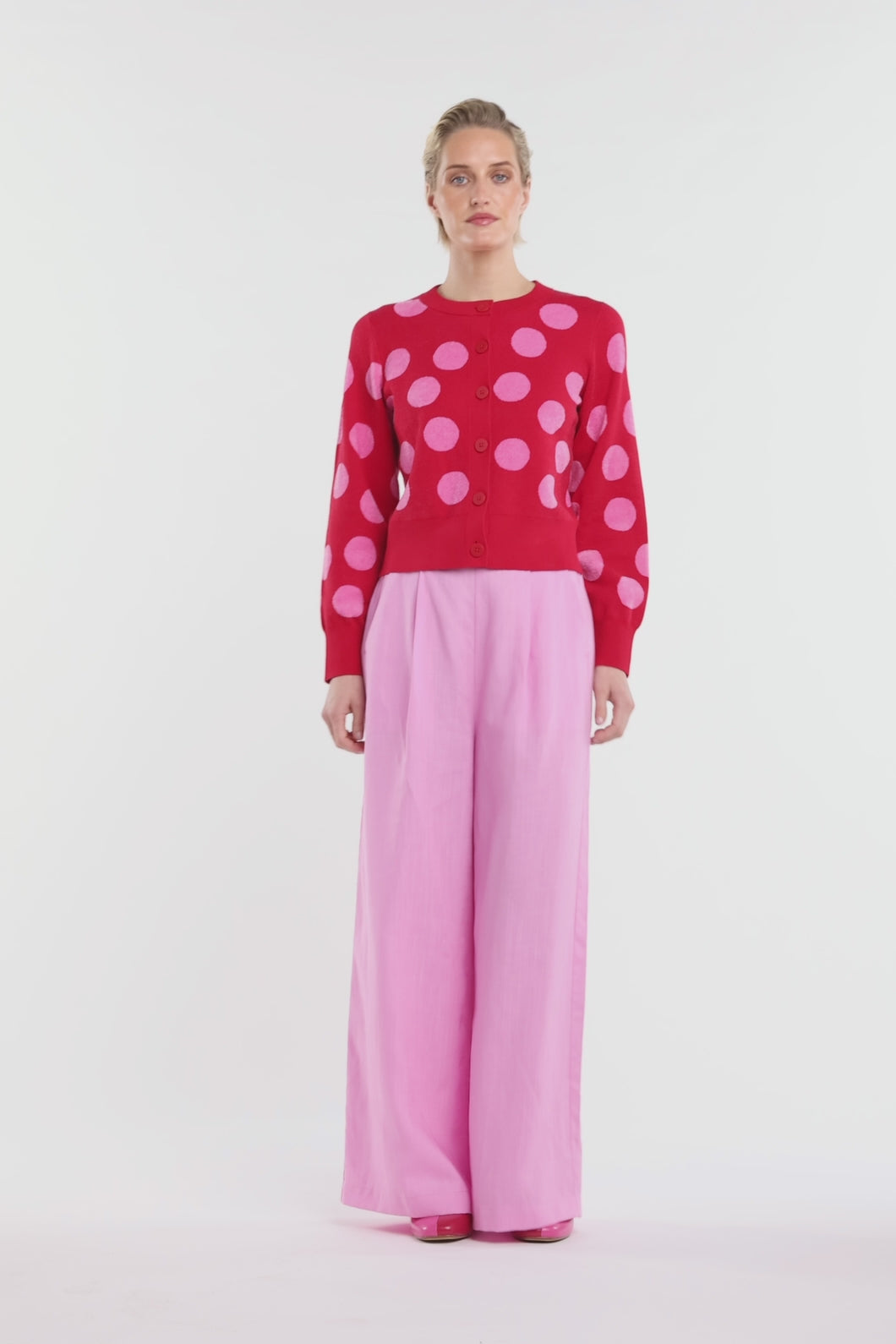 Gorman NZ - On The Dot Knit Cardigan - red