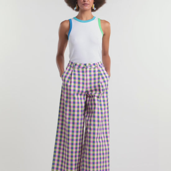 Gorman NZ - Gillian Gingham Denim Culotte - print