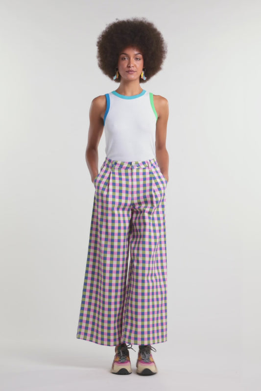 Gorman NZ - Gillian Gingham Denim Culotte - print