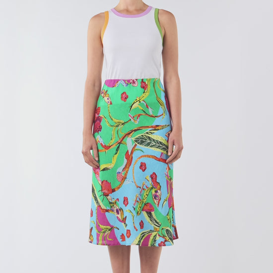 Gorman NZ - Elara Print Linen Midi Skirt - print