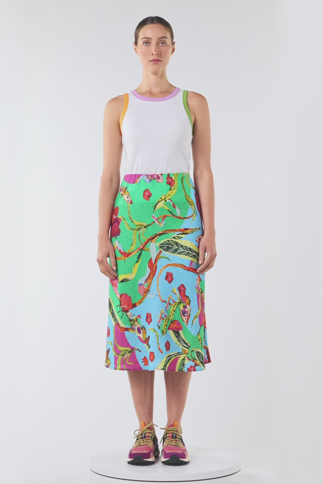Gorman NZ - Elara Print Linen Midi Skirt - print