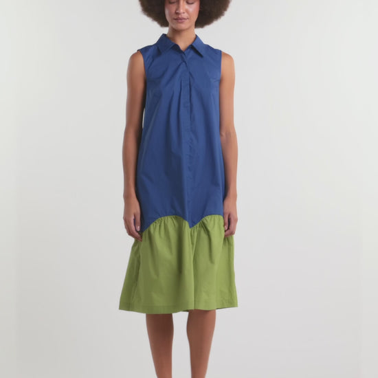 Gorman NZ - Longline Cotton Shirt Dress - navy