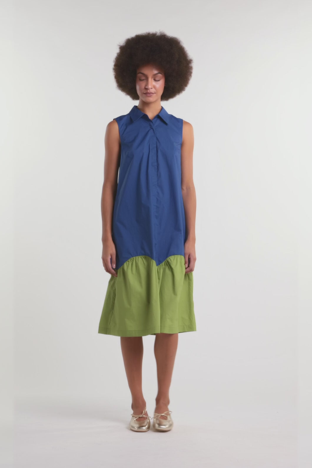 Gorman NZ - Longline Cotton Shirt Dress - navy