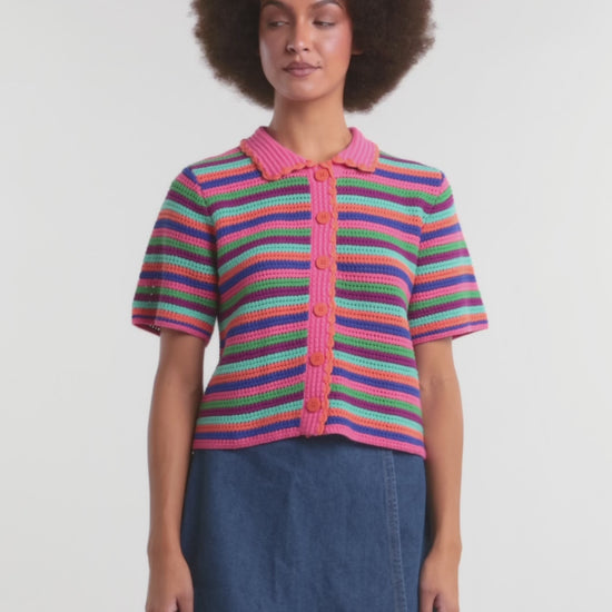Gorman NZ - Study In Stripes Knit Polo Top - stripe