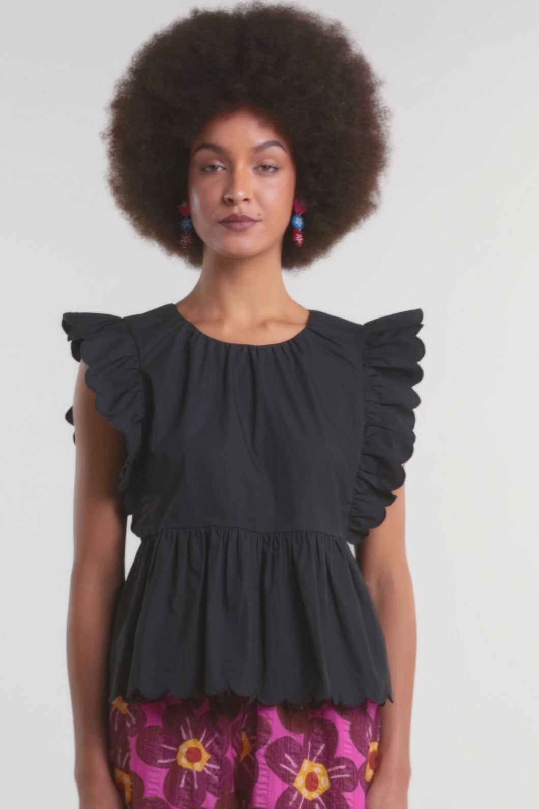 Gorman NZ - Lily Ruffle Top - black