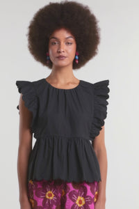 Gorman NZ - Lily Ruffle Top - black