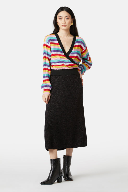 Gorman NZ - A-Line Lurex Knit Skirt - black