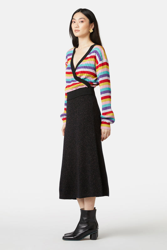 Gorman NZ - A-Line Lurex Knit Skirt - black