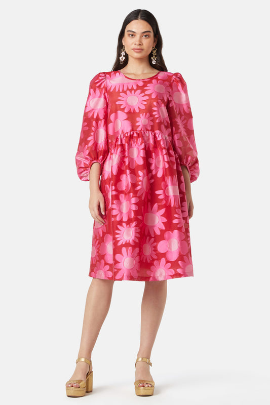 Gorman NZ - Flowering Pink Jacquard Dress - print