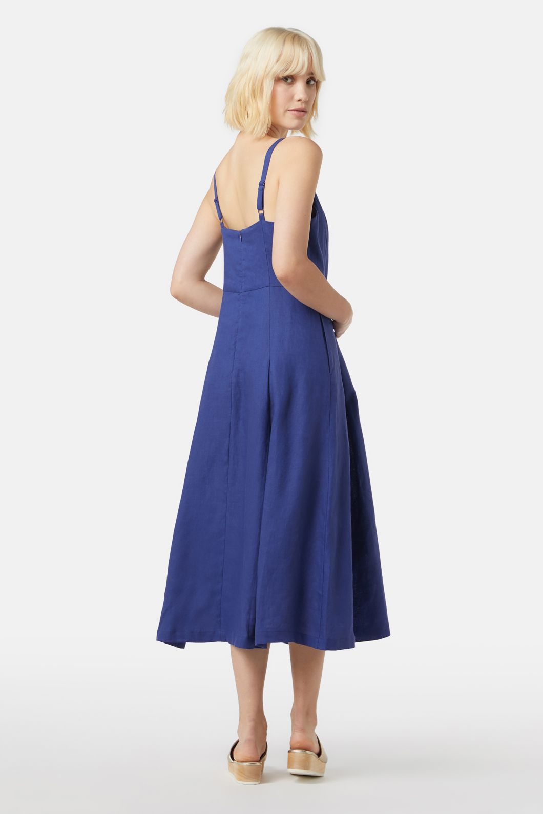 Womens Natural Linen Slip Dress Shorter Length- The Dressing Room NZ